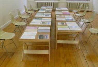 Keiser, Daniela | Ar & Or, 2010 | Insrallation | 63 inkjet and laser prints | 9 handmade tables, mixed media | Each 98 x 64 x 54 cm | Ed. 2