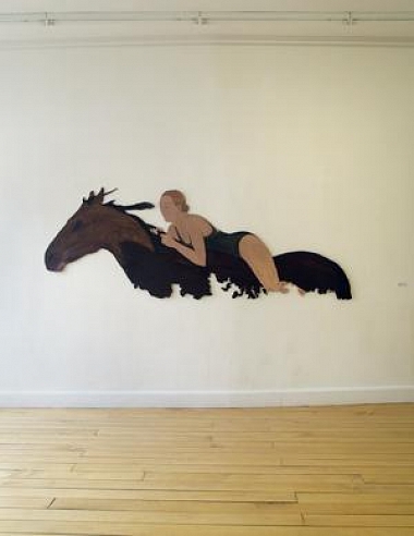 Gmür, Martina | Swimming with Horses, 2008 | 97 cm x 270 cm | Wand-Skulptur