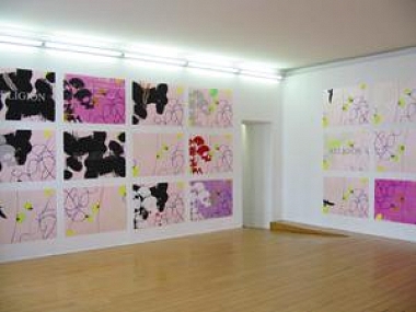 Hofmann, Hanspeter | United Line Up und Fahne, 2007 | Exhibition view STAMPA | 6 march - 26 may 2007