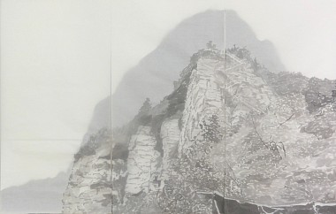 Bäume, 2014 | Indian ink on paper, multi-layered | 140 x 210 cm