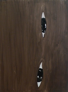 Wachsam, 2008 | Gouache on wood | 120 x 90 cm 