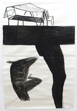 Ohne Titel, 1986 | Gouache auf Papier | 196 x 130 cm