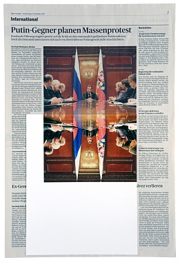 Wahnsinn, 2013 | Collage / Lambda-Inkjet-Print, Zeitung | 48,3 x 33 cm | Unikat