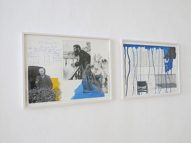 Basler Leckerli, 2-teilig, 2011, Collage, Aquarell, Tinte, Grafit, Pastell auf Papier, je 36 x 48 cm, STAMPA 2013