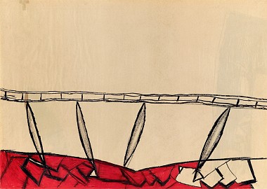 Jacques Herzog | Ohne Titel, 1982 | Ölpastel und Kohle auf Papier | 68 x 96 cm