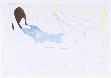 Z Stunde, 2016 | Acrylic and pencil on paper | 70 x 100 cm
