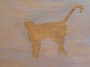 Gepard, 2008 | Oil on wood with holes | 90 x 120 cm 