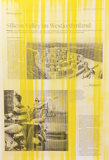 Erster Andruck, 2021 | Collage, Fotografie, Inkjet-Print, handkoloriert mit Ölfarbe | 156 x 107 cm | Unikat