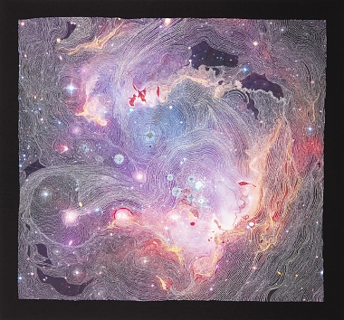 Galaxies, 2019 | Stickerei auf Textil | 150 x 138 cm