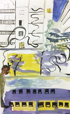 Cinema Stella, Jonas Mekas, 2017 | Watercolour on paper | 44 x 28,5 cm	
