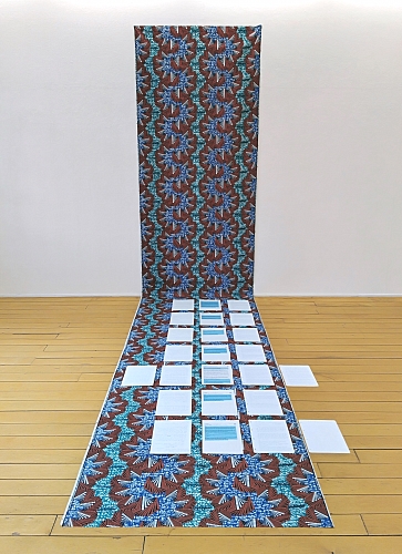  Dear All, 2018 | Installation | 24 sheets (each 29 x 21 cm) | Fabric (550 x 91 cm) | Unique pieces