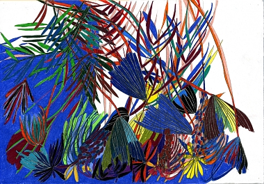 Garden 2, 2018 | Farbstift auf Papier | 29 x 41,5 cm