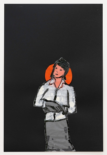 Japanese Love, 2022 | Monotypie / Öl und Collage auf Baumwollpapier | 52 x 34,7 cm